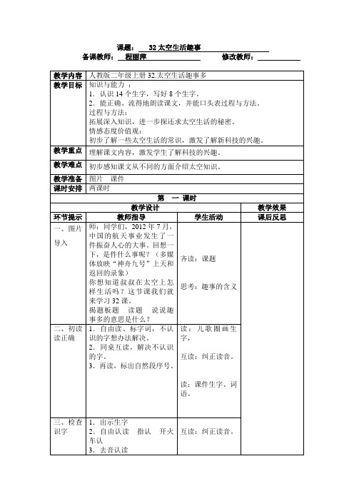 32太空生活趣事