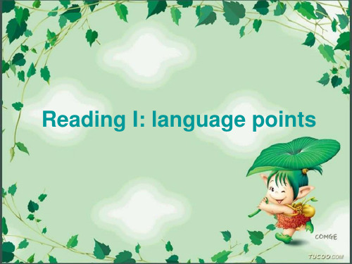 高中英语选修6：Unit3AhealthylifeReadinglangaugepoints