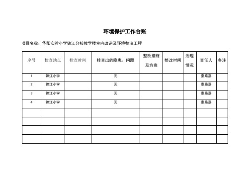 环境保护工作台账