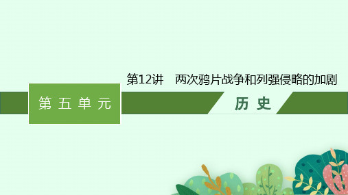 高考历史一轮总复习课件第五单元 晚清时期的内忧外患与救亡图存 第12讲 两次鸦片战争和列强侵略的加剧