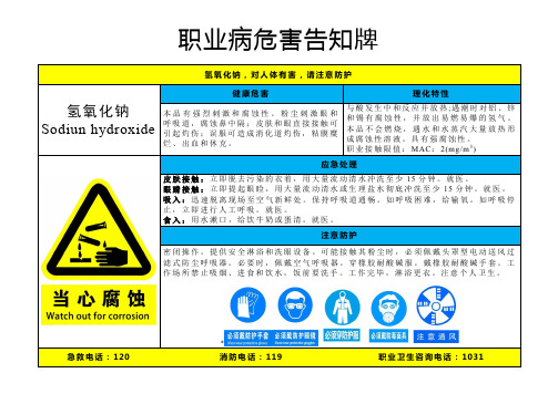 职业病危害告知牌-氢氧化钠