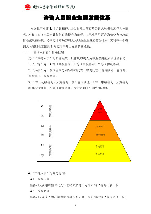 咨询人员职业生涯发展体系