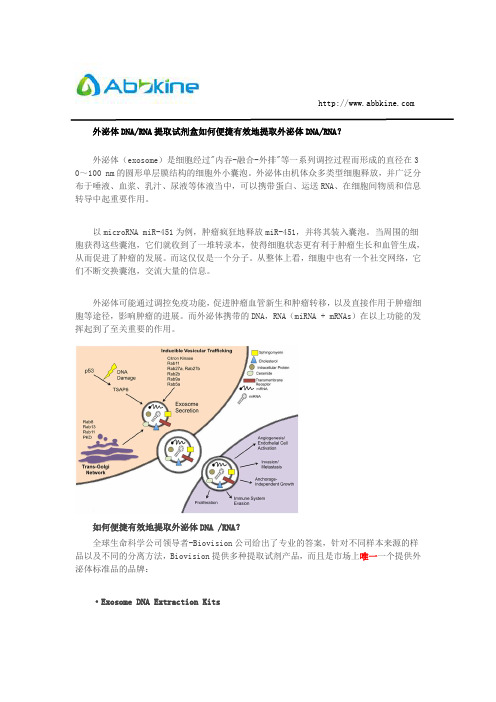 外泌体DNA RNA提取试剂盒如何便捷有效地提取外泌体DNA RNA