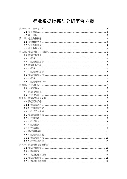 行业数据挖掘与分析平台方案