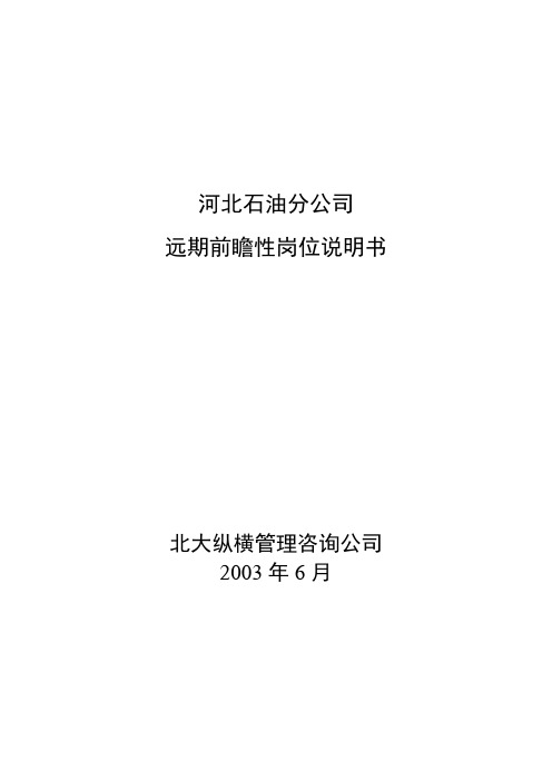 河北石油—未来岗位说明书报告【精品文档】