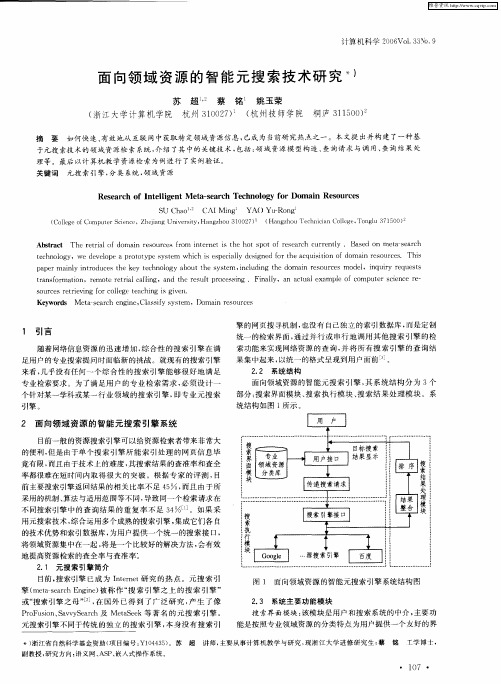 面向领域资源的智能元搜索技术研究