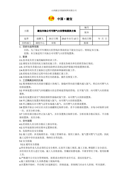 兴海公司可燃气火炬置换方案