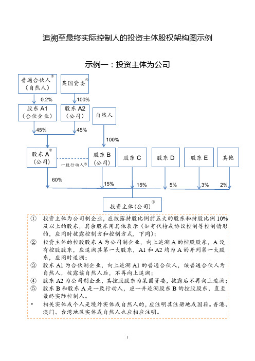 模板3-追溯至最终实际控制人的投资主体股权架构图示例