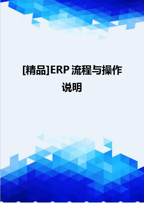 [精品]ERP流程与操作说明