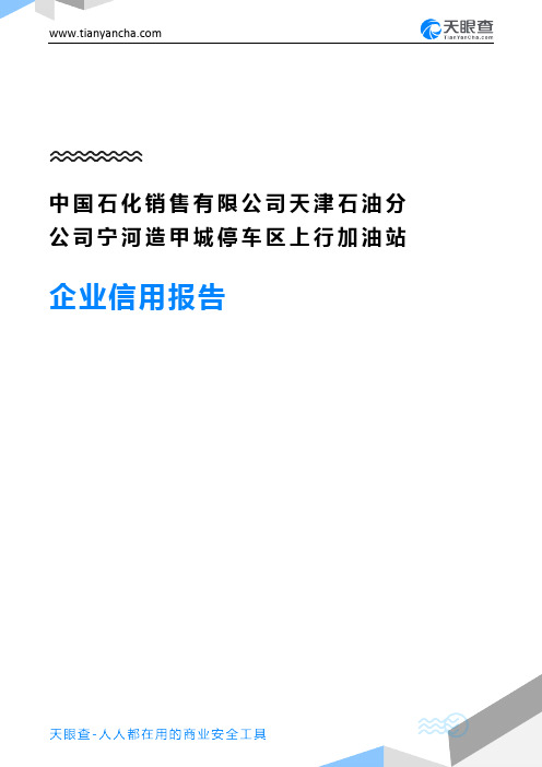 中国石化销售有限公司天津石油分公司宁河造甲城停车区上行加油站企业信用报告-天眼查