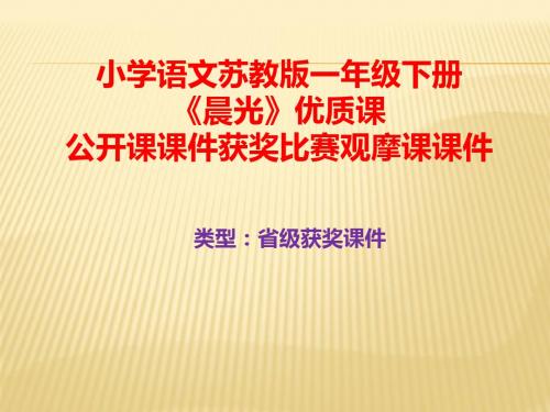 小学语文苏教版一年级下册《晨光》优质课公开课课件获奖课件比赛观摩课课件B013