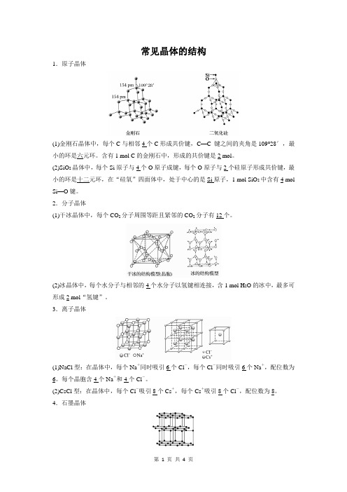 常见晶体的结构