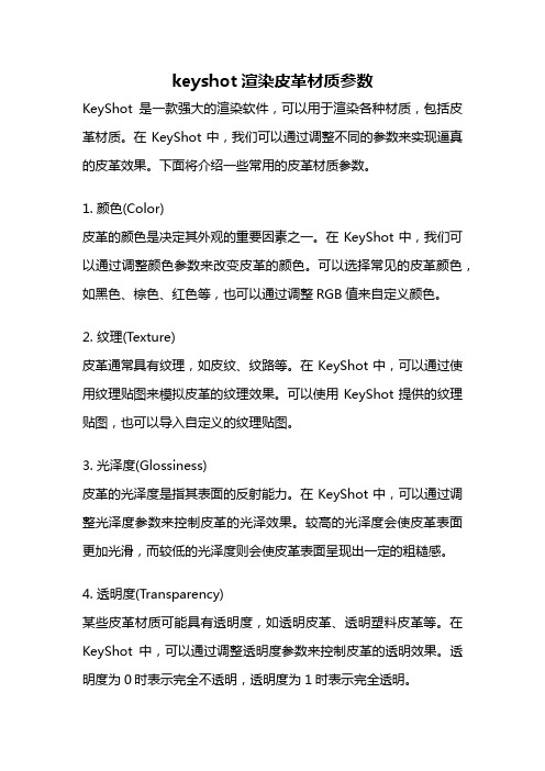 keyshot渲染皮革材质参数