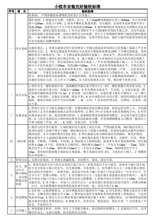 小绞车安装完好验收标准