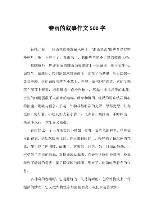 春雨的叙事作文500字