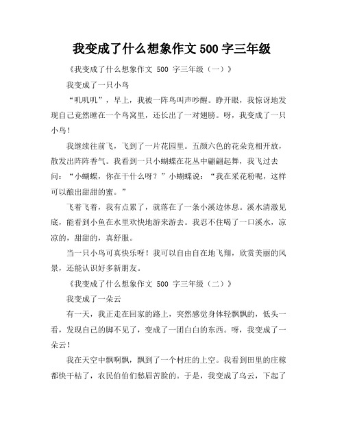 我变成了什么想象作文500字三年级