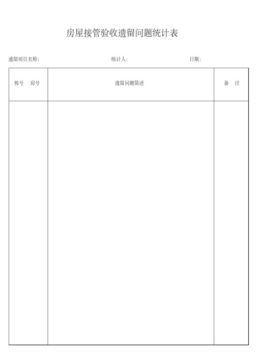 房屋接管验收遗留问题统计表(2).doc