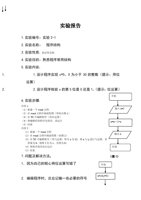 C语言实验报告2-1