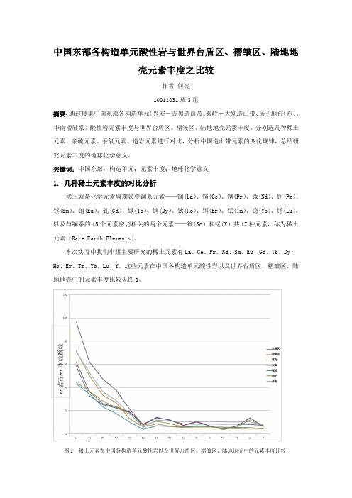 地球化学 实习报告 10011031班