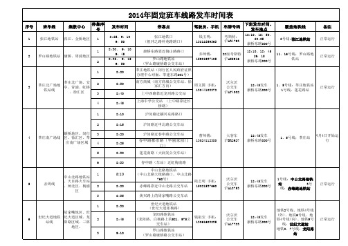 2014版固定班车线路运行方案(1)