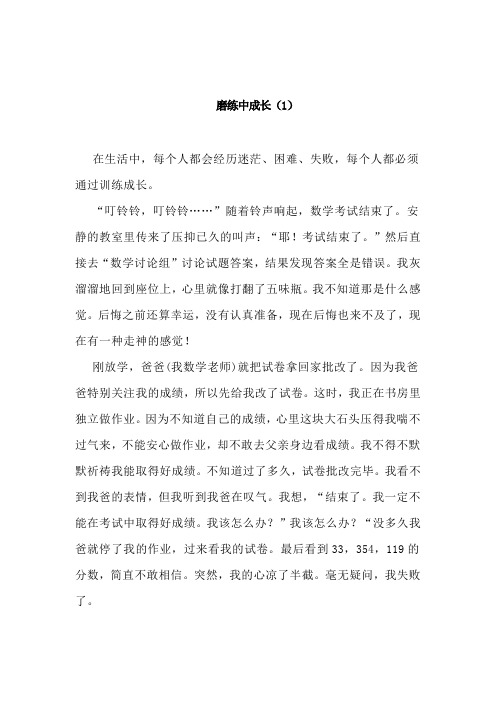 磨练中成长 作文范文