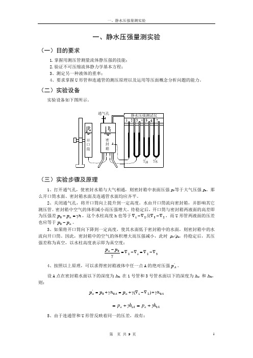 静水压强量测实验