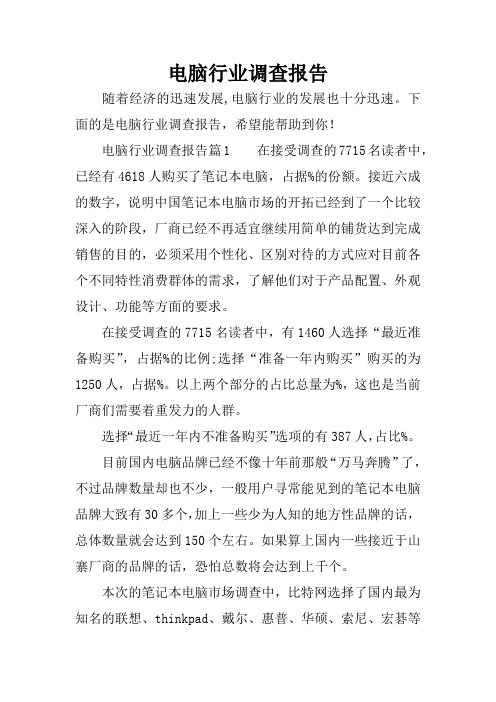 电脑行业调查报告_1