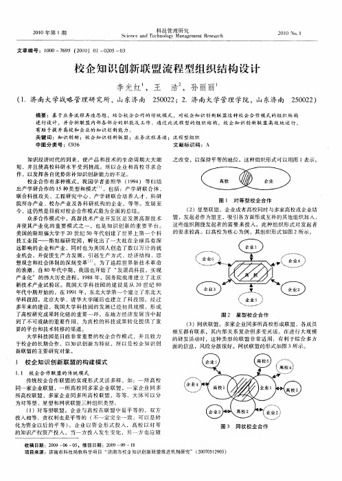 校企知识创新联盟流程型组织结构设计