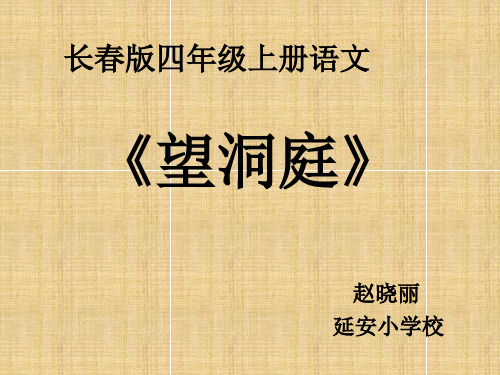 最新部编人教版三年级语文上册《古诗三首《望洞庭》精品课件