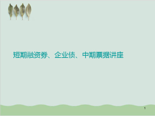 短期融资券、企业债与中期票据专题讲座PPT课件(40页)