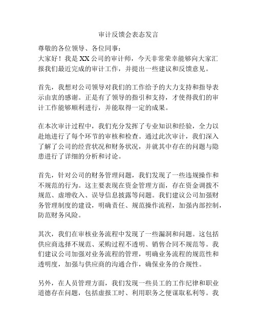 审计反馈会表态发言