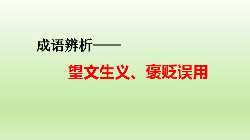 中考语文专题复习备考：成语辨析之望文生义、褒贬误用