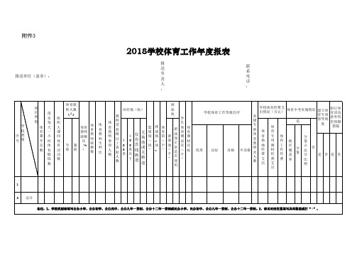 学校体育工作年度报表