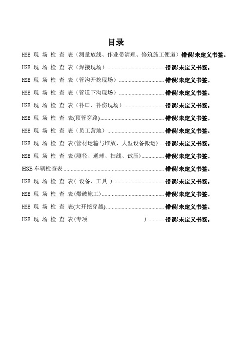 HSE现场检查表 - 副本