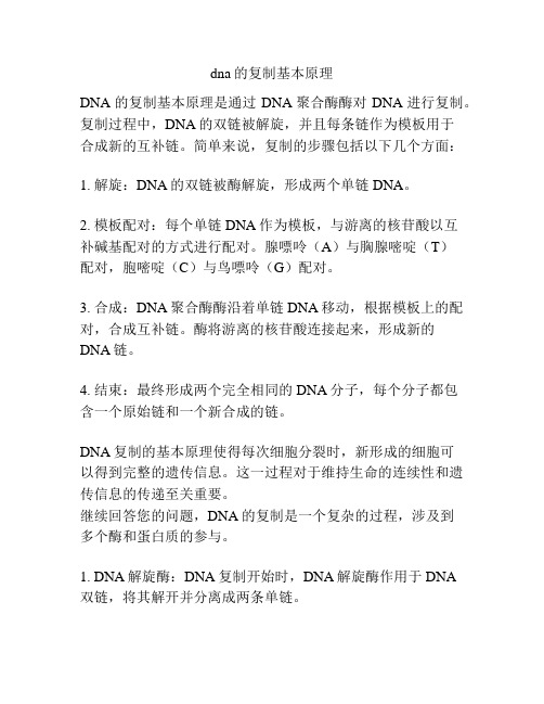 dna的复制基本原理