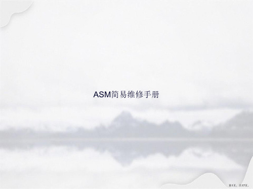 ASM简易维修手册讲课文档