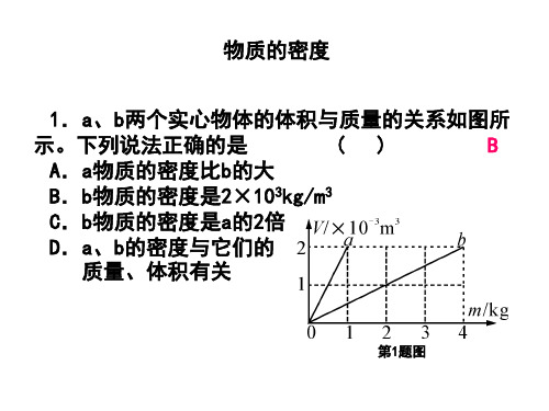 浙江省中考科学第一轮专题练习《物质的密度》课件