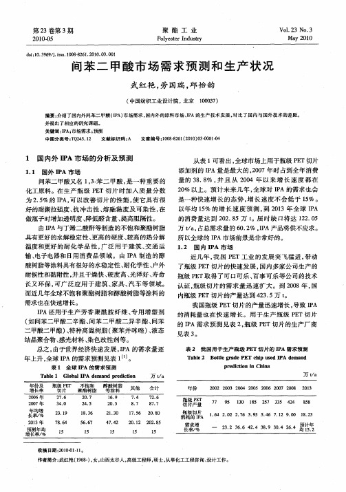 间苯二甲酸市场需求预测和生产状况