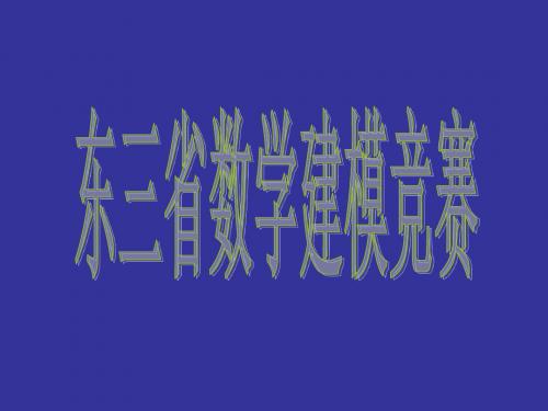 2010数学建模竞赛培训讲稿