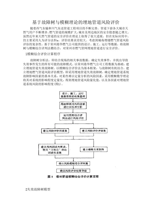 基于故障树与模糊理论的埋地管道风险评价