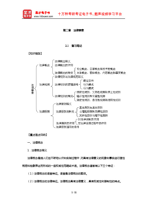 张光杰《法理学导论》复习笔记及课后习题详解(法律要素)【圣才出品】