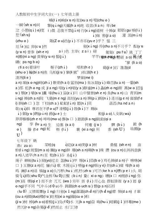 人教版初中生字词大全