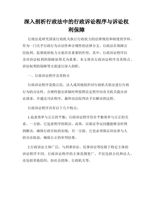 深入剖析行政法中的行政诉讼程序与诉讼权利保障