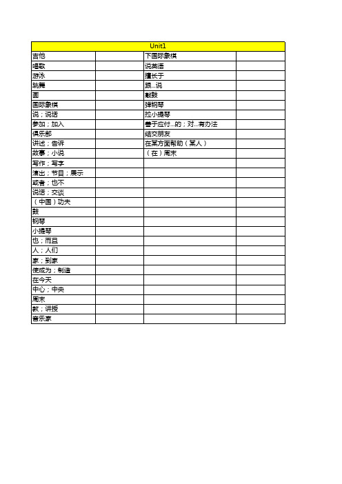 人教版七年级下英语词汇表(默写用)