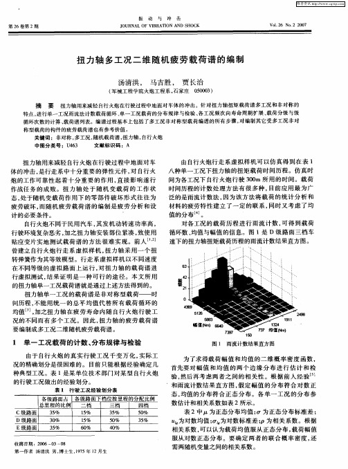 扭力轴多工况二维随机疲劳载荷谱的编制