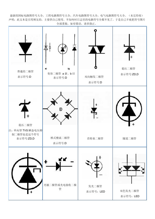 最新的国标电路图符号大全