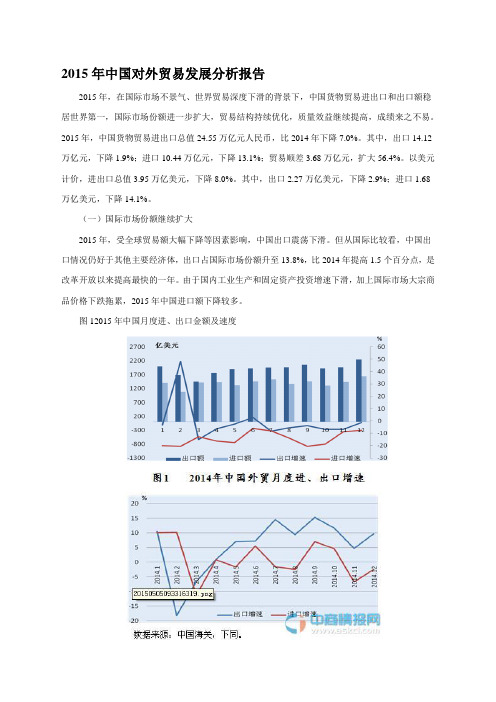 2015年中国对外贸易情况