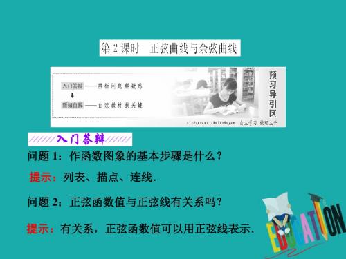 2017-2018学年高中数学苏教版必修四课件：第1章1.3 第2课时 正弦曲线与余弦曲线 