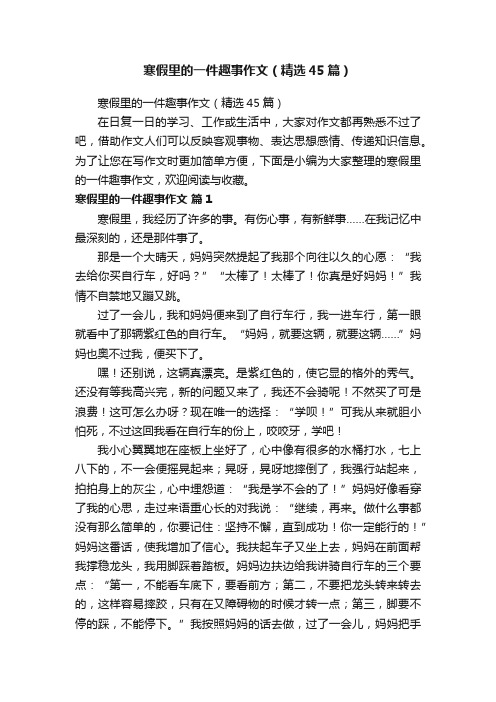 寒假里的一件趣事作文（精选45篇）