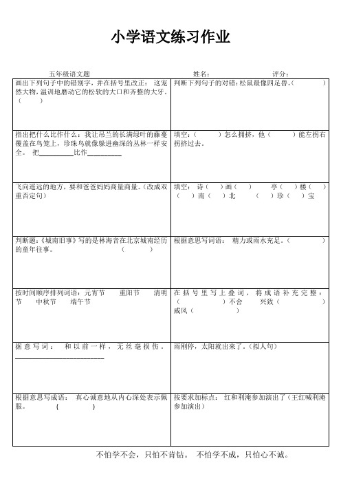 小学五年级语文精题选做II (38)